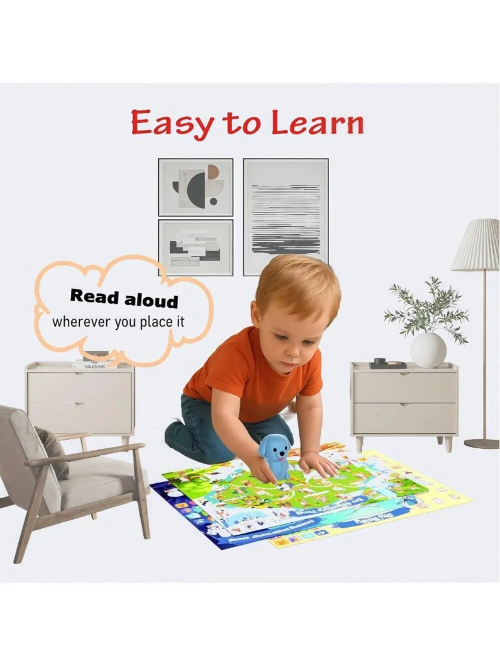 Interactive Talking Flash Cards - Montessori Learning Toys with 20 Posters for